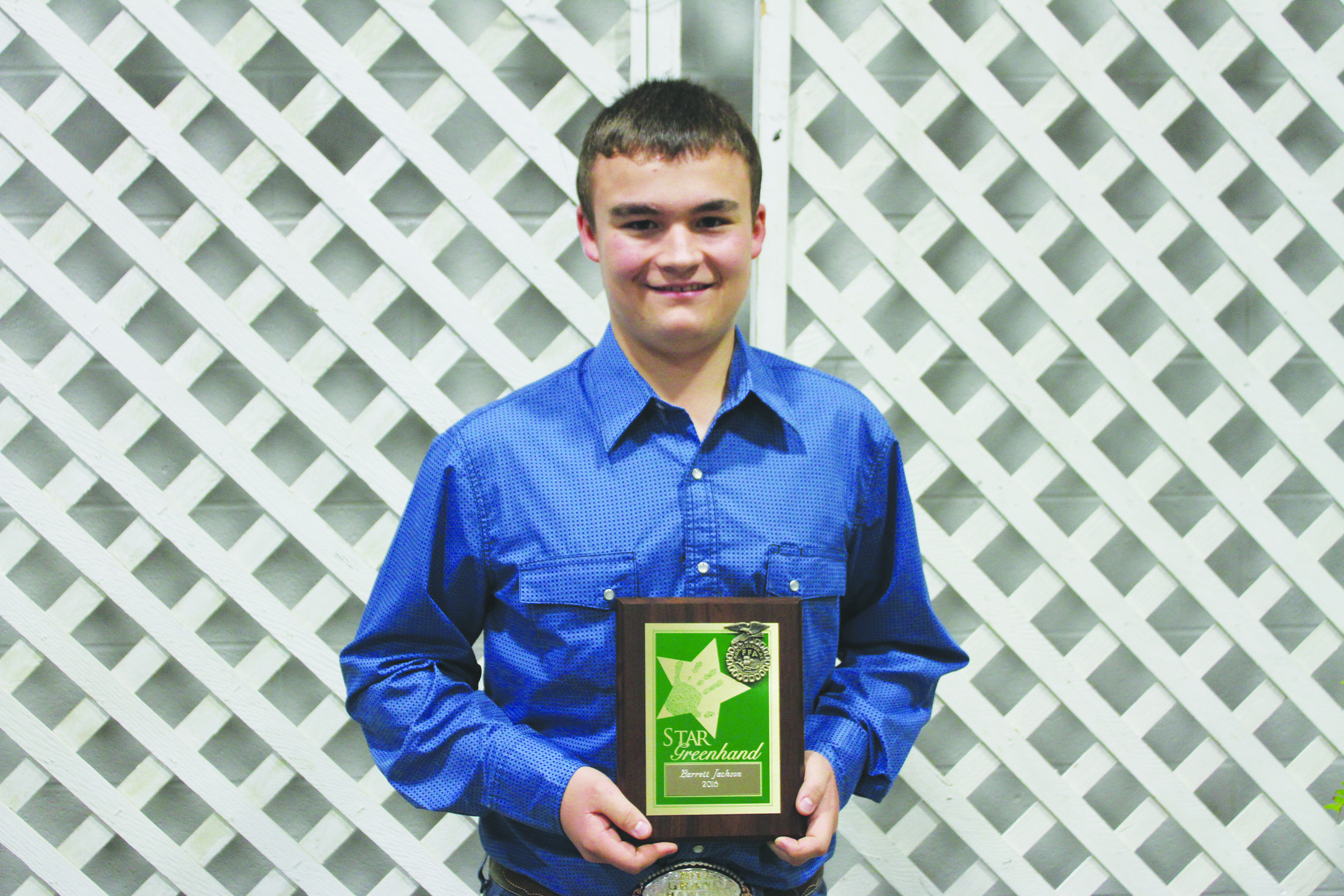 Freshman Barrett Jackson was awarded the Star Greenhand award for being the most outstanding freshman.