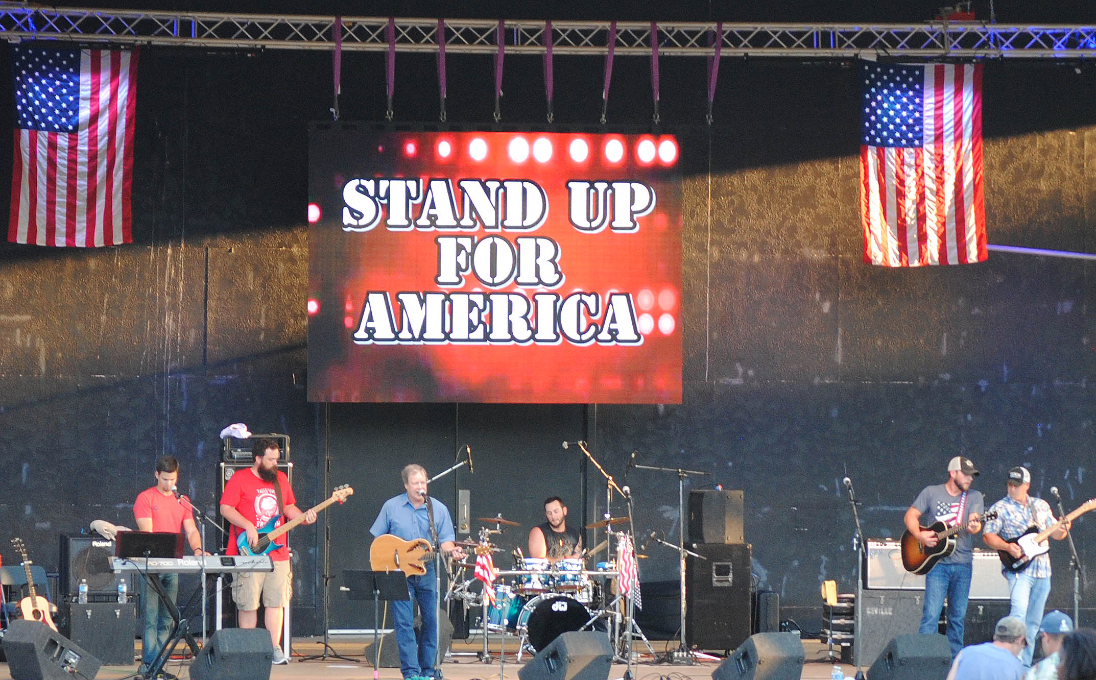 The Pike County band Billstown, comprised of members of Glen Campbell’s family, performs during Stand Up for America.