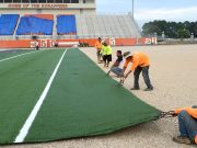 Installation of Scrapper Stadium turf underway