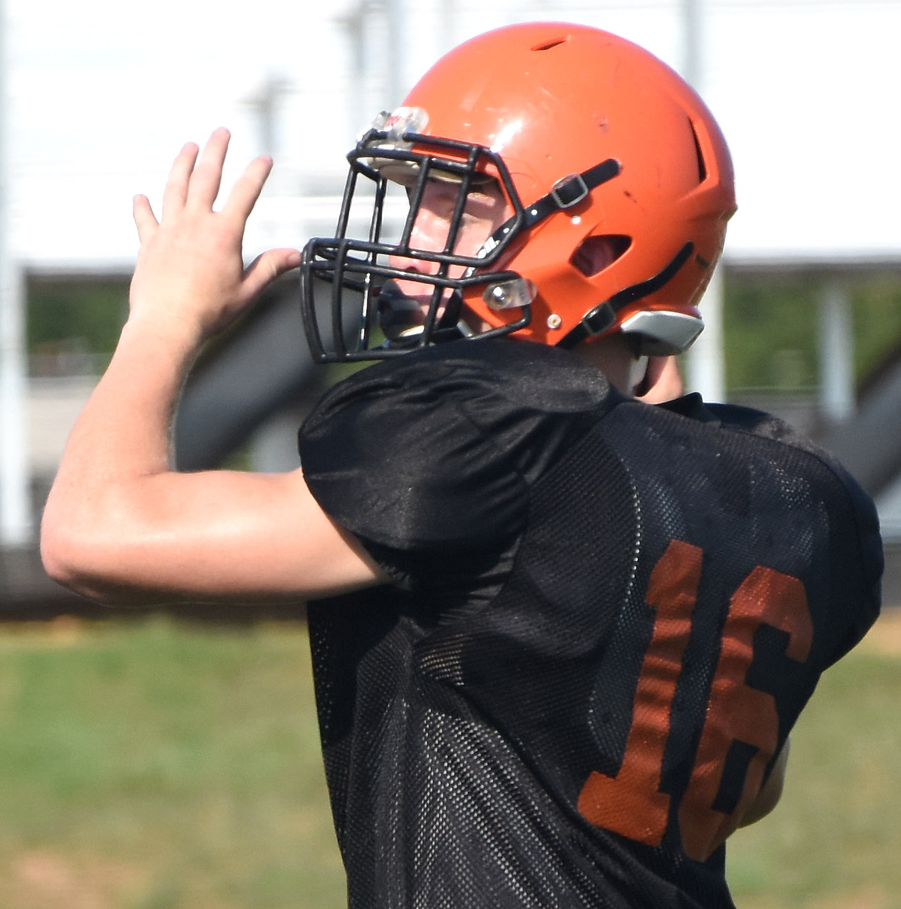 Jake Moorer looks for his receiver Friday morning at Scrapper Stadium.