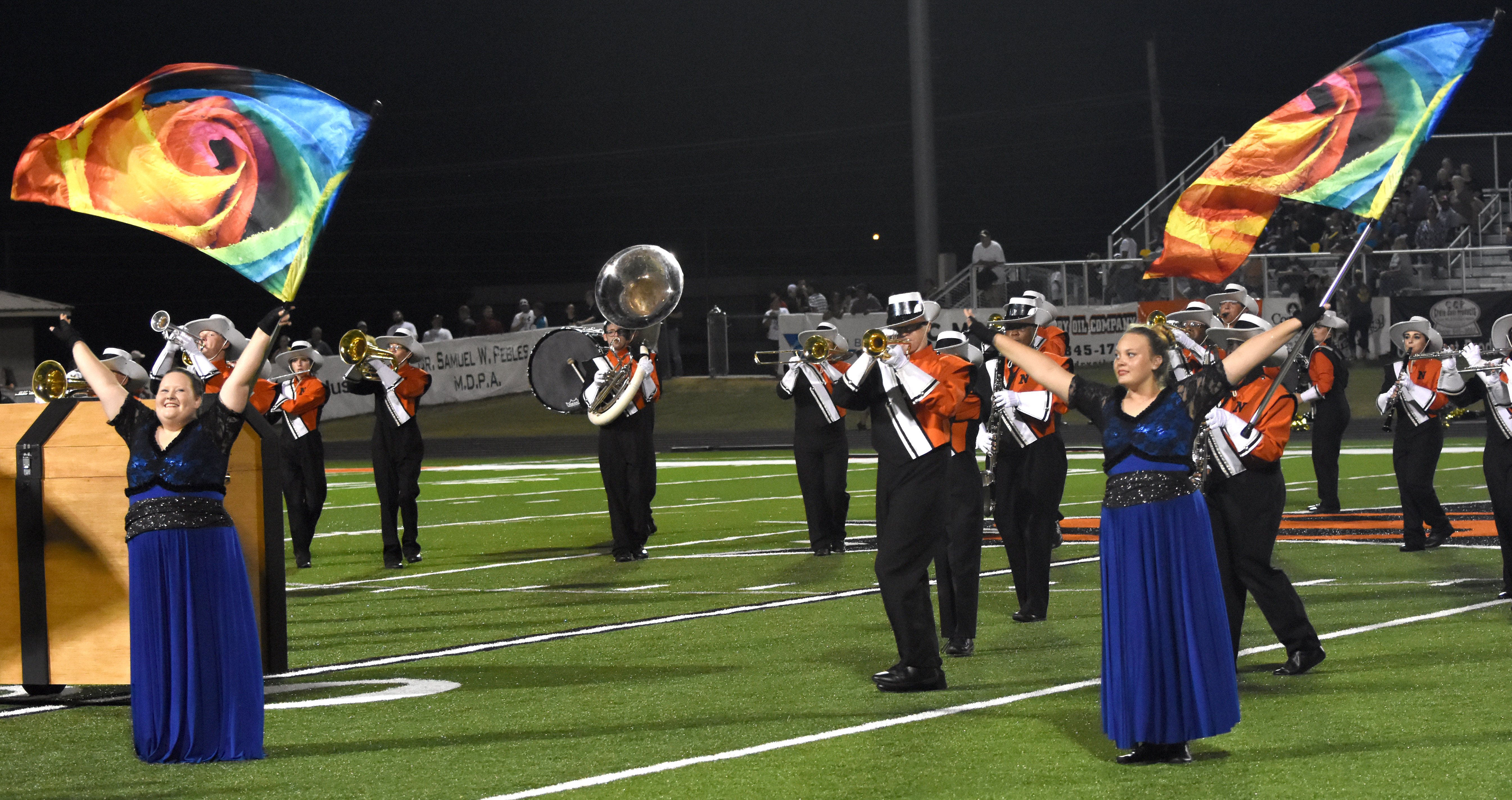 The Scrapper band performs during halftime Friday night at Scrapper Stadium.
