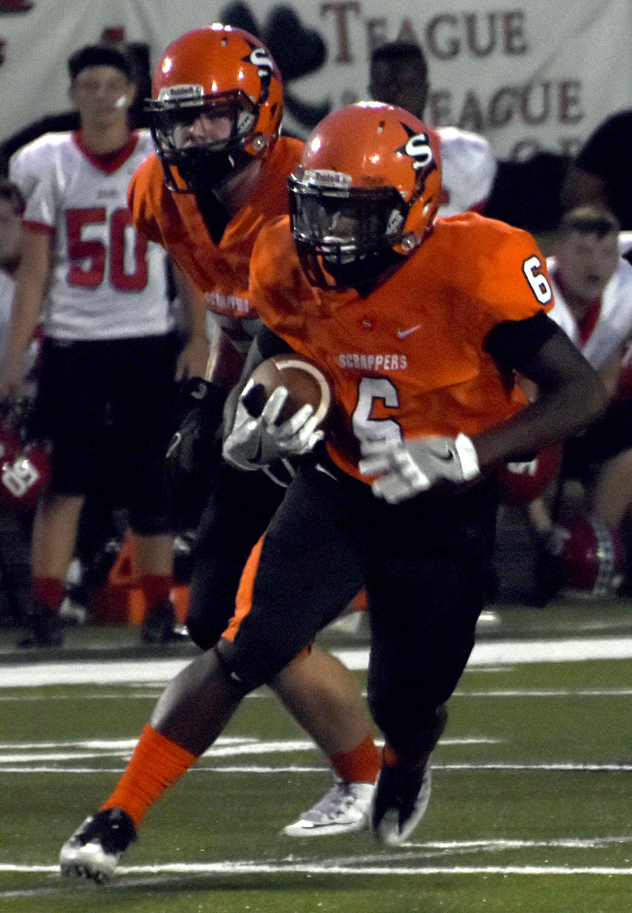 Trent Harris (6) scores the first of Nashville's 13 touchdowns Friday night against the Idabel Warriors.