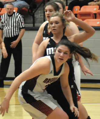 Madi Miller defends the Lady Bearcats in the Scrapperettes' home victory Jan. 10.