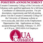 CCCUA Coordinator of Admissions