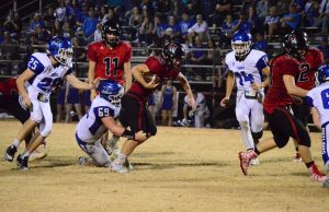 Outlaws close season on high note, upset Rattlers 40-30