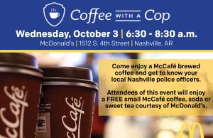‘Coffee with a Cop’ Oct. 3 at Nashville McDonald’s