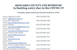 Howard County Courthouse limiting entries
