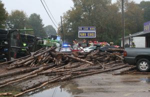 Pawn shop files suit against log truck driver, owners for 2019 crash