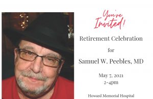 HMH to host retirement ceremony for Dr. Peebles May 7