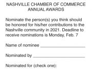 Nashville chamber seeks nominations for annual awards
