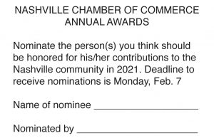 Nashville chamber seeks nominations for annual awards