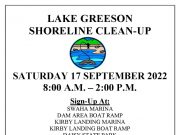 Lake Greeson clean-up Sept. 17