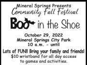Mineral Springs’ Boo in the Shoe Oct. 29