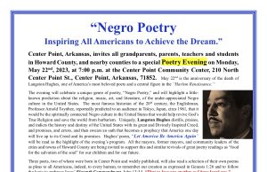 Poetry event Monday, May 22 at Center Point