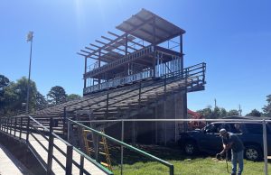 New press box at Mineral Springs field under construction