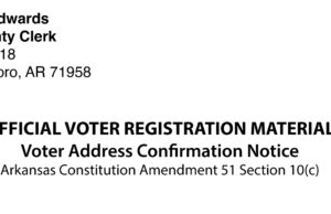 Clerk alerts votes of possible action to maintain, update registration