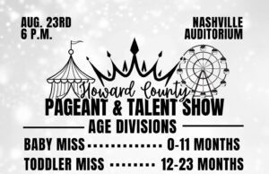 Howard County Fair Pageant Saturday, Aug. 23